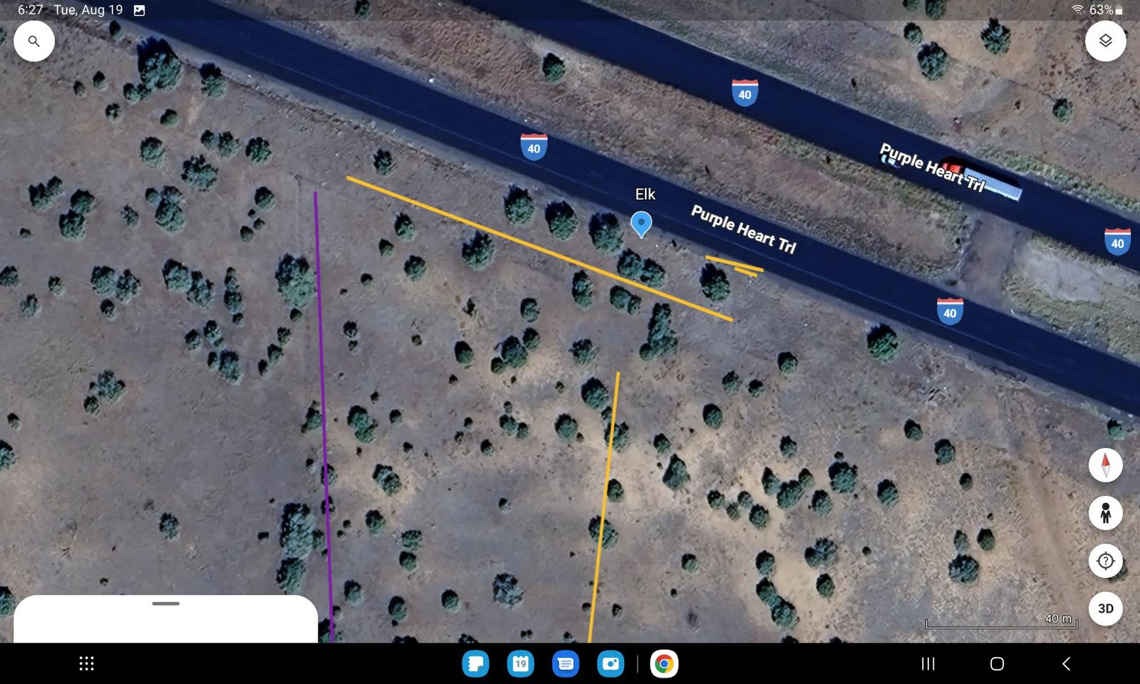 I40 Elk Sign reference point for Juniper Woods Ranch access