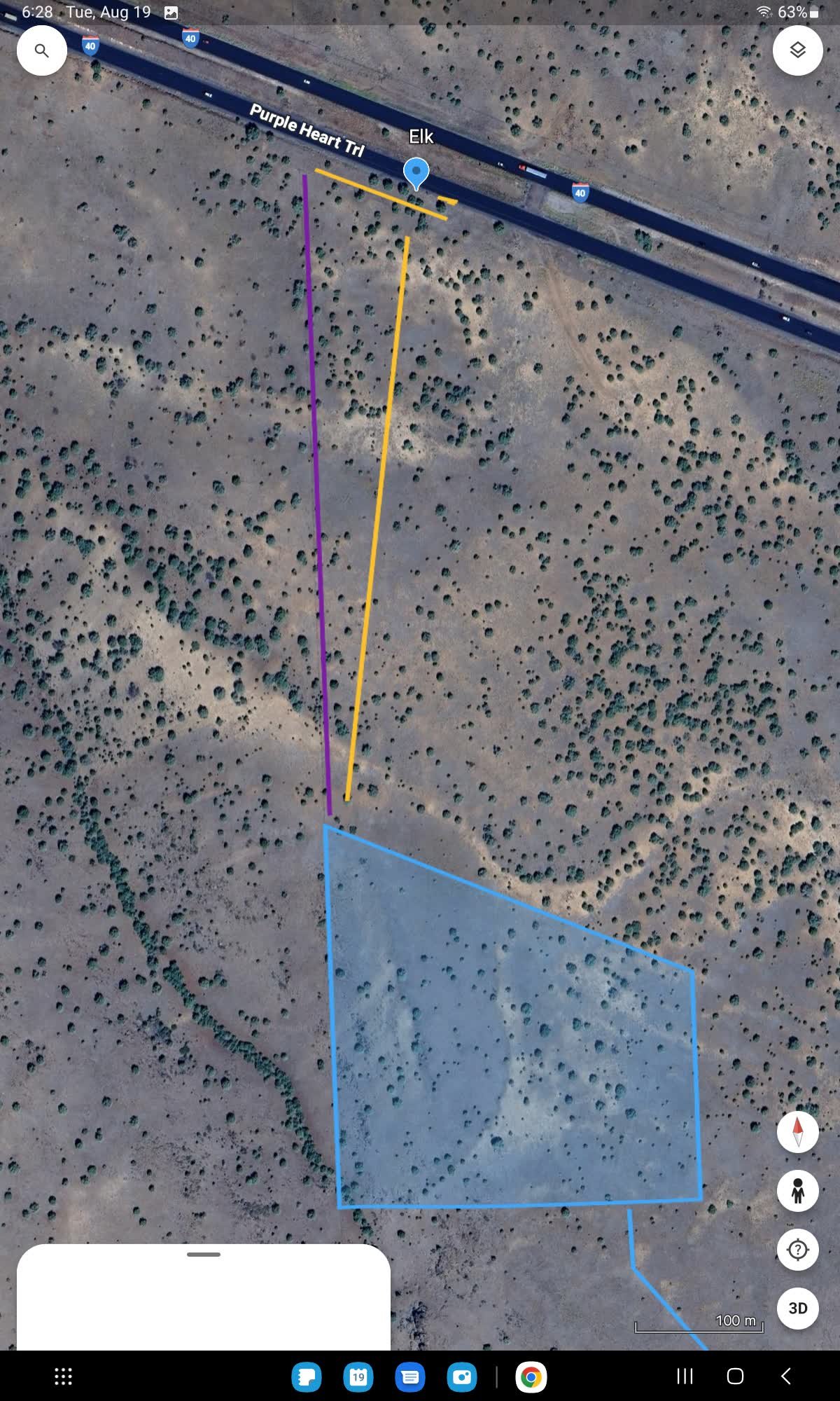 I40 Northwest Corner fence line reference for Juniper Woods Ranch